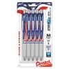 EnerGel RTX Gel Pen, Retractable, Medium 0.7 mm, Black Ink, Red/White/Blue Barrel, 5/Pack2