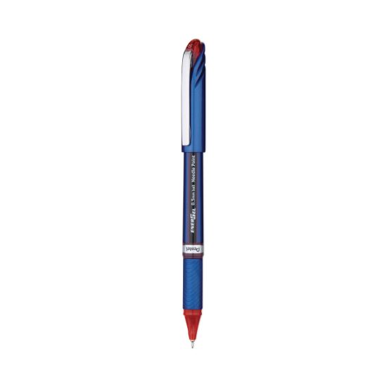 EnerGel NV Gel Pen, Stick, Fine 0.5 mm Needle Tip, Red Ink, Red Barrel, Dozen1