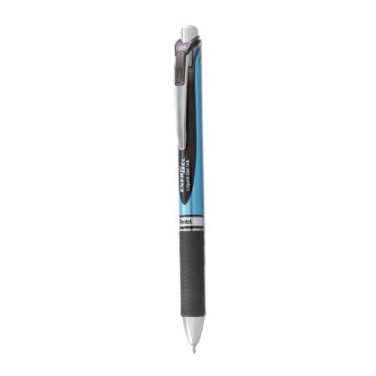 EnerGel RTX Gel Pen, Retractable, Fine 0.5 mm Needle Tip, Black Ink, Silver/Black Barrel1