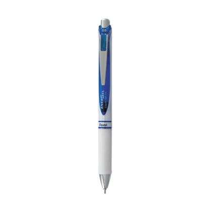 EnerGel RTX Gel Pen, Retractable, Fine 0.5 mm Needle Tip, Blue Ink, White/Blue Barrel1
