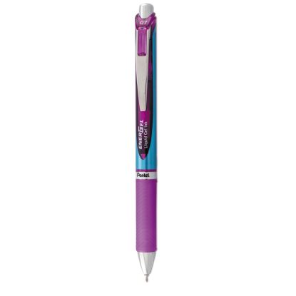 EnerGel RTX Gel Pen, Retractable, Medium 0.7 mm Needle Tip, Violet Ink, Violet/Gray Barrel1