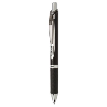 EnerGel PRO Permanent Ink Gel Pen, Retractable, Medium 0.7 mm, Black Ink, Black Barrel1