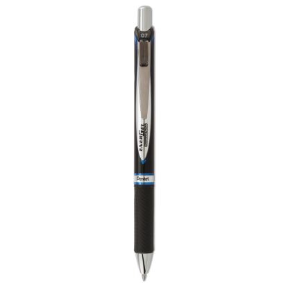 EnerGel PRO Permanent Ink Gel Pen, Retractable, Medium 0.7 mm, Blue Ink, Black Barrel1
