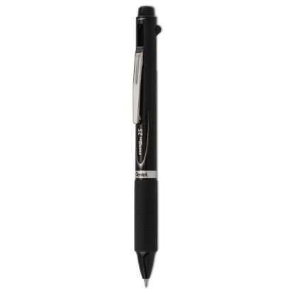 EnerGel 2S Multi-Color Gel Pen/Pencil, Retractable, Medium 0.5 mm, Black/Red Ink, Black Barrel1