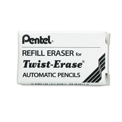 Eraser Refills for Pentel Side FX and Twist-Erase Pencils, Cylindrical Rod, White, 3/Tube1