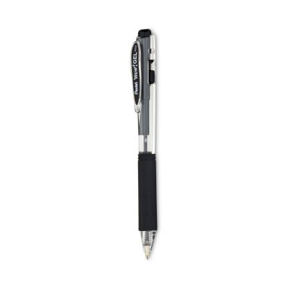 WOW! Gel Pen, Retractable, Medium 0.7 mm, Black Ink, Clear/Black Barrel, Dozen1