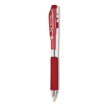 WOW! Gel Pen, Retractable, Medium 0.7 mm, Red Ink, Clear/Red Barrel, Dozen1