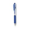 WOW! Gel Pen, Retractable, Medium 0.7 mm, Blue Ink, Clear/Blue Barrel, Dozen1