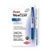 WOW! Gel Pen, Retractable, Medium 0.7 mm, Blue Ink, Clear/Blue Barrel, Dozen2