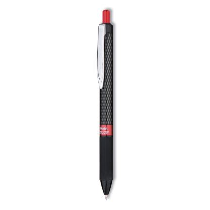 Oh! Gel Pen, Retractable, Medium 0.7 mm, Red Ink, Black Barrel, Dozen1