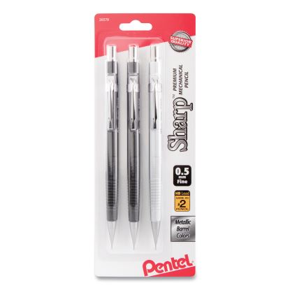 Sharp Mechanical Pencil, 0.5 mm, HB (#2.5), Black Lead, Assorted Barrel Colors, 3/Pack1