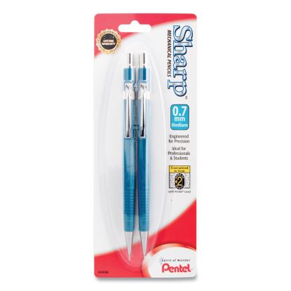 Sharp Mechanical Pencil, 0.7 mm, HB (#2.5), Black Lead, Blue Barrel, 2/Pack1