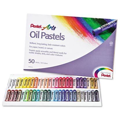 Oil Pastel Set With Carrying Case, 45 Assorted Colors, 0.38' dia x 2.38", 50/Pack1