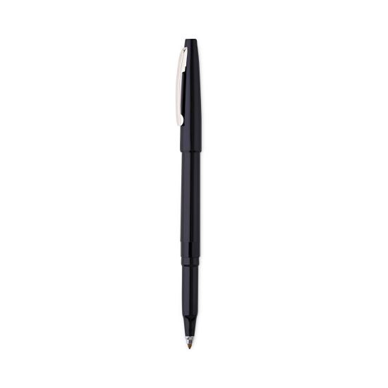 Rolling Writer Roller Ball Pen, Stick, Medium 0.8 mm, Black Ink, Black Barrel, Dozen1