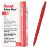 Rolling Writer Roller Ball Pen, Stick, Medium 0.8 mm, Red Ink, Red Barrel, Dozen2