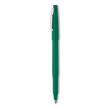 Rolling Writer Roller Ball Pen, Stick, Medium 0.8 mm, Green Ink, Green Barrel, Dozen1