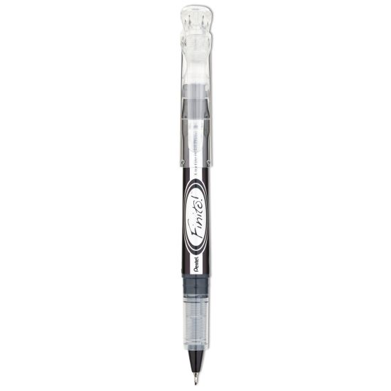 Finito! Porous Point Pen, Stick, Extra-Fine 0.4 mm, Black Ink, Black/Silver Barrel1