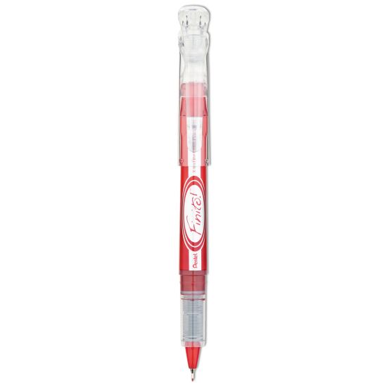 Finito! Porous Point Pen, Stick, Extra-Fine 0.4 mm, Red Ink, Red/Silver Barrel1