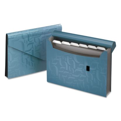 Expanding Poly Files, 3.5" Expansion, 7 Sections, Hook/Loop Closure, 1/6-Cut Tabs, Letter Size, Blue1