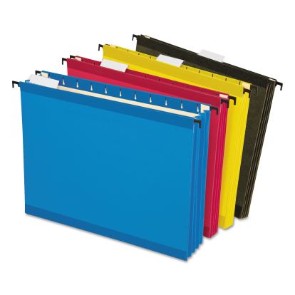 SureHook Hanging Pocket File, Letter Size, 1/5-Cut Tabs, Assorted Colors, 4/Pack1