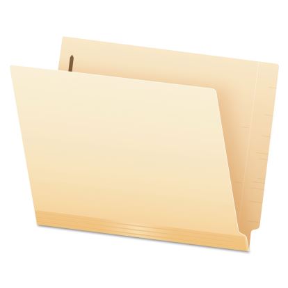 Manila Laminated End Tab Fastener Folders, 1 Fastener, Letter Size, 11-pt Manila Exterior, 50/Box1