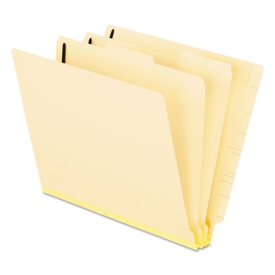 Manila End Tab Classification Folders, 2 Dividers, Letter Size, Manila, 10/Box1