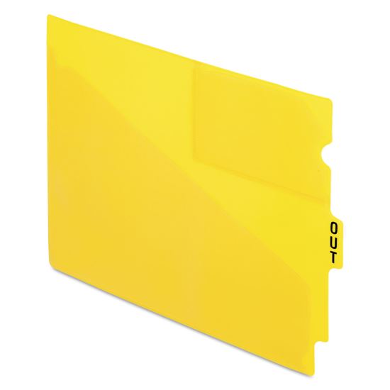 Colored Poly Out Guides with Center Tab, 1/3-Cut End Tab, Out, 8.5 x 11, Yellow, 50/Box1