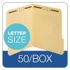 Top Tab Fastener Folder, 2 Fasteners, Letter Size, Manila Exterior, 50/Box2