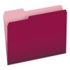 Colored File Folders, 1/3-Cut Tabs: Assorted, Letter Size, Burgundy/Light Burgundy, 100/Box1