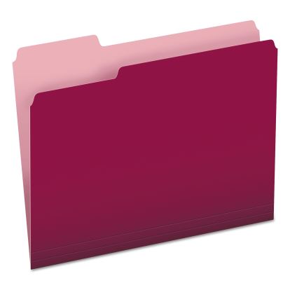 Colored File Folders, 1/3-Cut Tabs: Assorted, Letter Size, Burgundy/Light Burgundy, 100/Box1