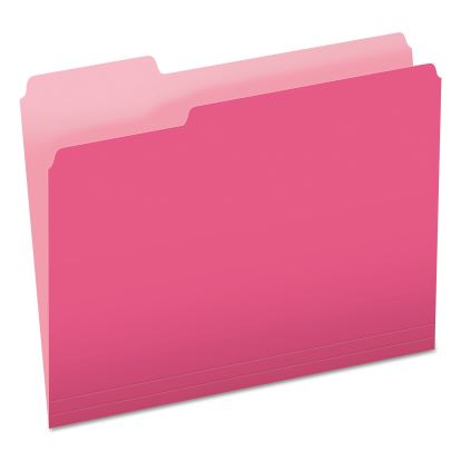 Colored File Folders, 1/3-Cut Tabs: Assorted, Letter Size, Pink/Light Pink, 100/Box1