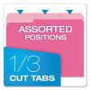 Colored File Folders, 1/3-Cut Tabs: Assorted, Letter Size, Pink/Light Pink, 100/Box2