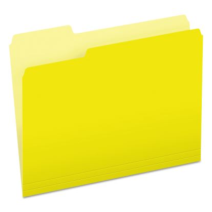 Colored File Folders, 1/3-Cut Tabs: Assorted, Letter Size, Yellow/Light Yellow, 100/Box1