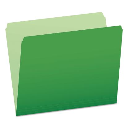 Colored File Folders, Straight Tabs, Letter Size, Green/Light Green, 100/Box1