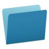 Colored File Folders, Straight Tabs, Letter Size, Blue/Light Blue, 100/Box1