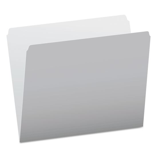 Colored File Folders, Straight Tabs, Letter Size, Gray/Light Gray, 100/Box1