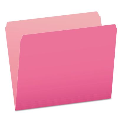 Colored File Folders, Straight Tabs, Letter Size, Pink/Light Pink, 100/Box1