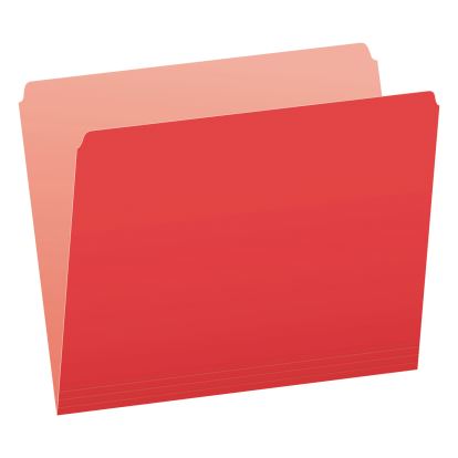 Colored File Folders, Straight Tabs, Letter Size, Red/Light Red, 100/Box1