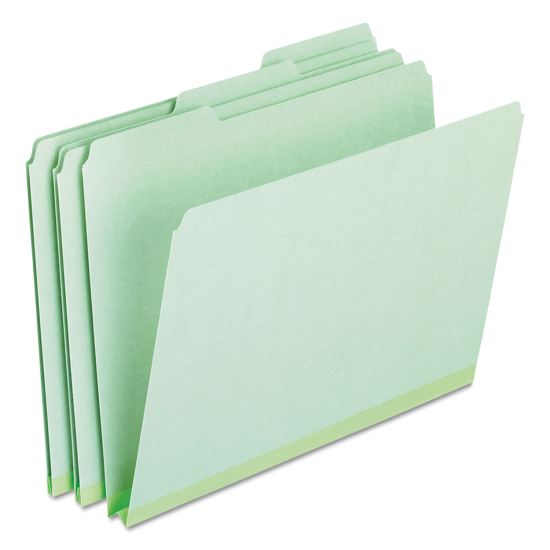 Pressboard Expanding File Folders, 1/3-Cut Tabs: Assorted, Letter Size, 1" Expansion, Green, 25/Box1