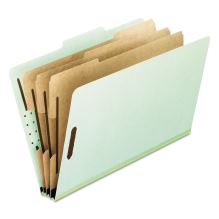 Four-, Six-, and Eight-Section Pressboard Classification Folders, 3 Dividers, Embedded Fasteners, Letter Size, Green, 10/Box1
