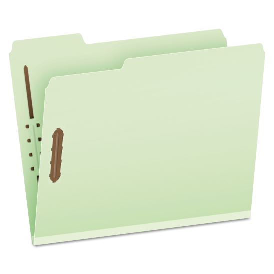 Heavy-Duty Pressboard Folders w/ Embossed Fasteners, Letter Size, Green, 25/Box1