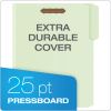 Heavy-Duty Pressboard Folders w/ Embossed Fasteners, Letter Size, Green, 25/Box2