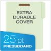Heavy-Duty Pressboard Folders w/ Embossed Fasteners, Letter Size, Green, 25/Box2