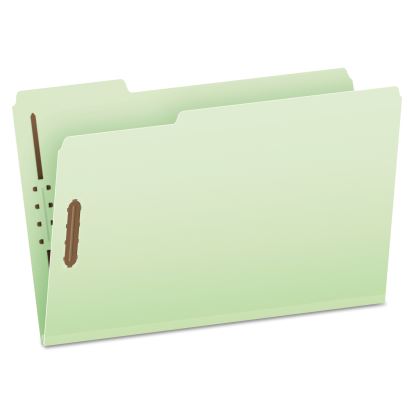 Heavy-Duty Pressboard Folders w/ Embossed Fasteners, Legal Size, Green, 25/Box1