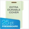 Heavy-Duty Pressboard Folders w/ Embossed Fasteners, Legal Size, Green, 25/Box2