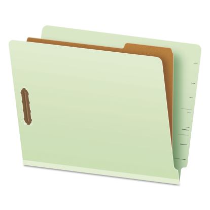 End Tab Classification Folders, 1 Divider, Letter Size, Pale Green, 10/Box1