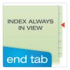 End Tab Classification Folders, 2 Dividers, Letter Size, Pale Green, 10/Box2