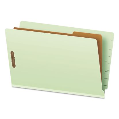 End Tab Classification Folders, 1 Divider, Legal Size, Pale Green, 10/Box1