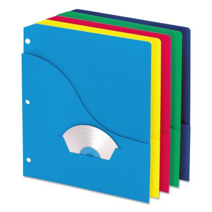 Pocket Project Folders, 3-Hole Punched, Letter Size, Assorted Colors, 10/Pack1