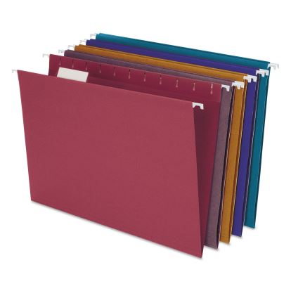 Earthwise by Pendaflex EZ Slide 100% Recycled Colored Hanging File Folders, Letter Size, 1/5-Cut Tabs, Assorted Colors, 20/BX1